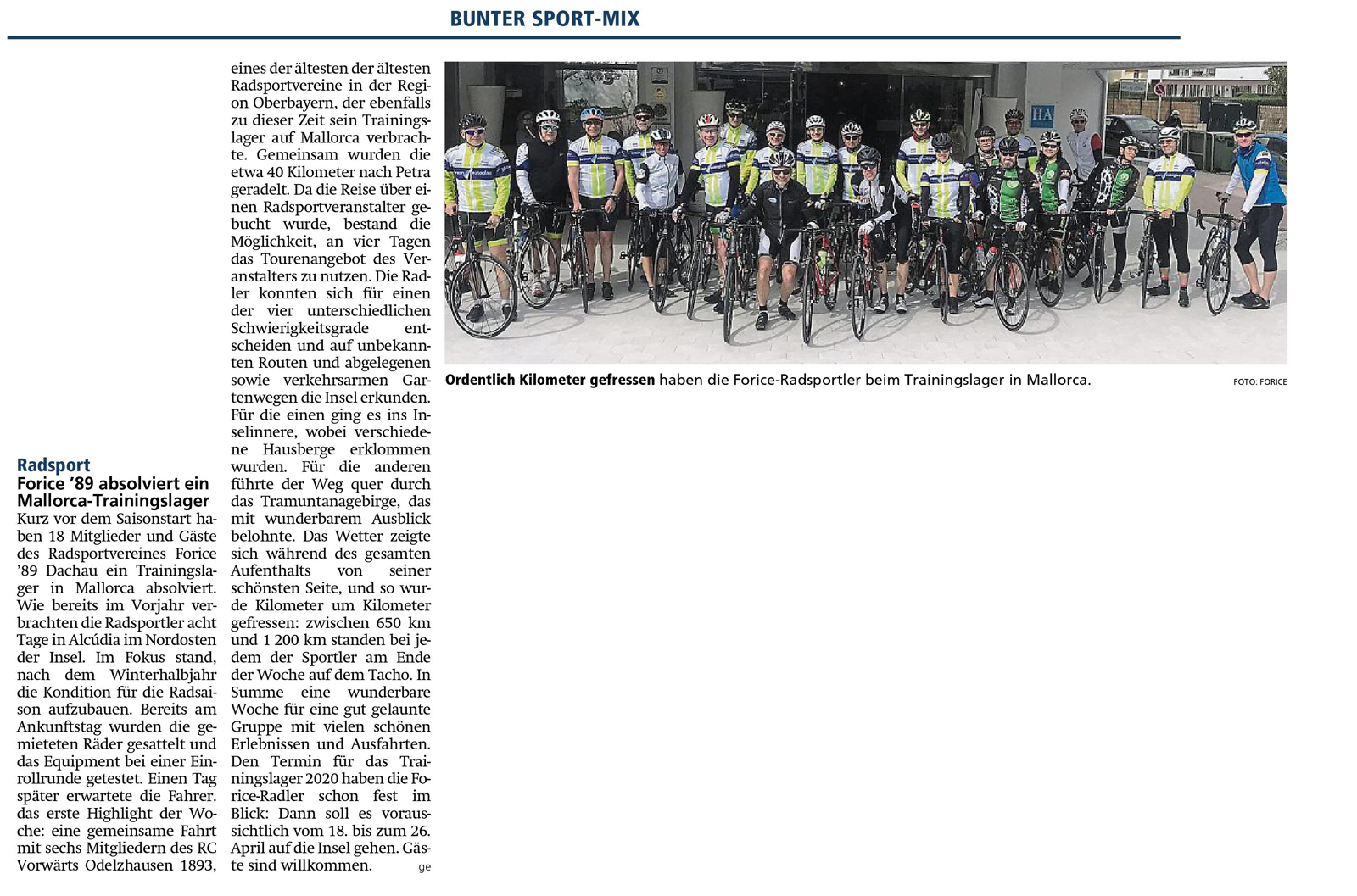 Pressebericht über Mallorca 2019