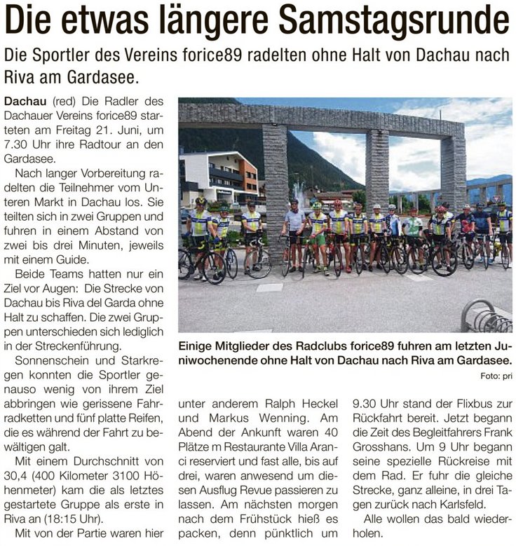 Dachau-Riva in den Dachauer Nachrichten